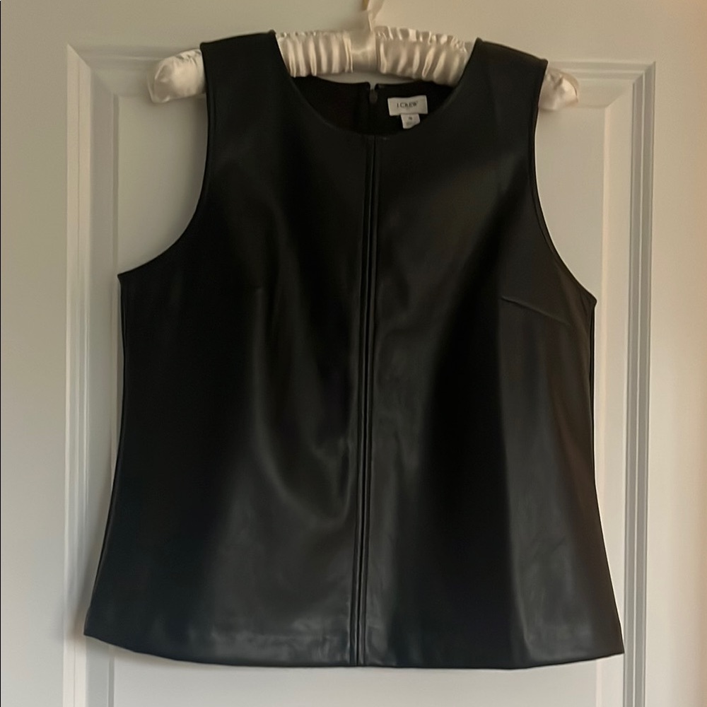 J Crew Factory Sleeveless Leather Top